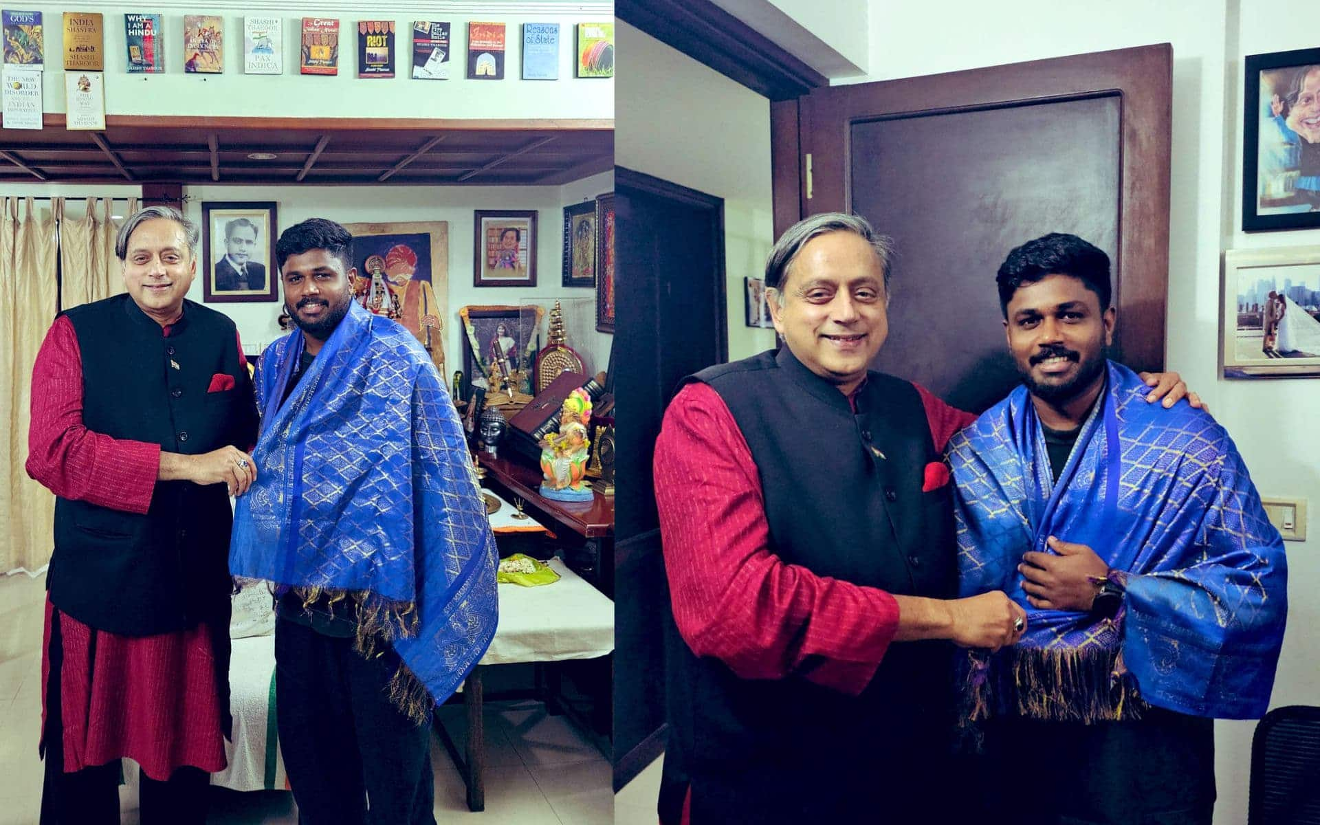 Sanju Samson Gets Hero's Welcome From Shashi Tharoor On His Return To Kerala After T20I Century